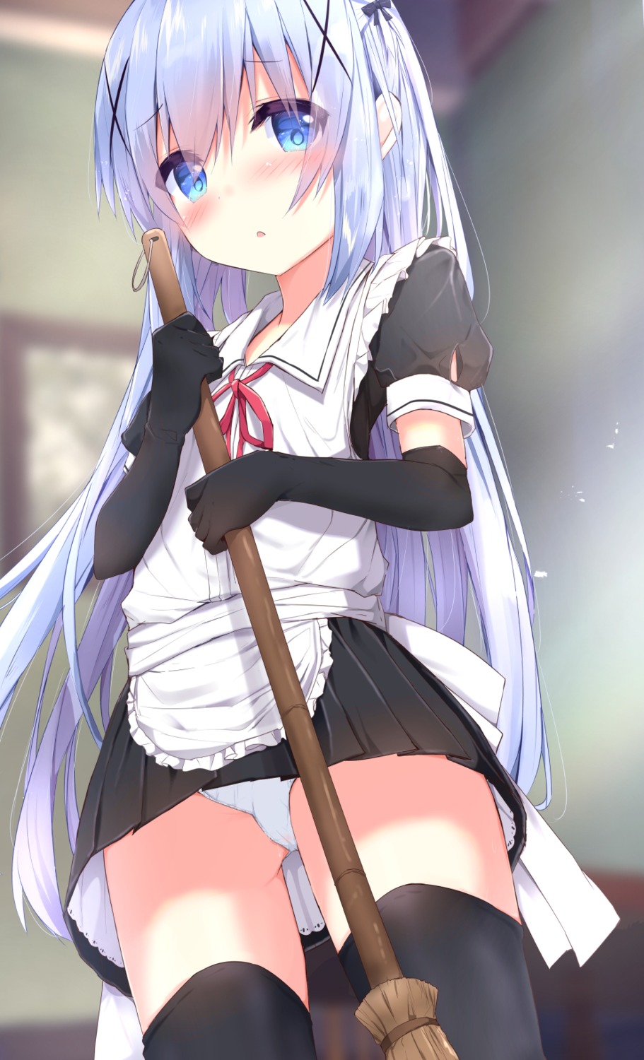 cameltoe fairy_eye gochuumon_wa_usagi_desu_ka? kafuu_chino loli maid pantsu thighhighs