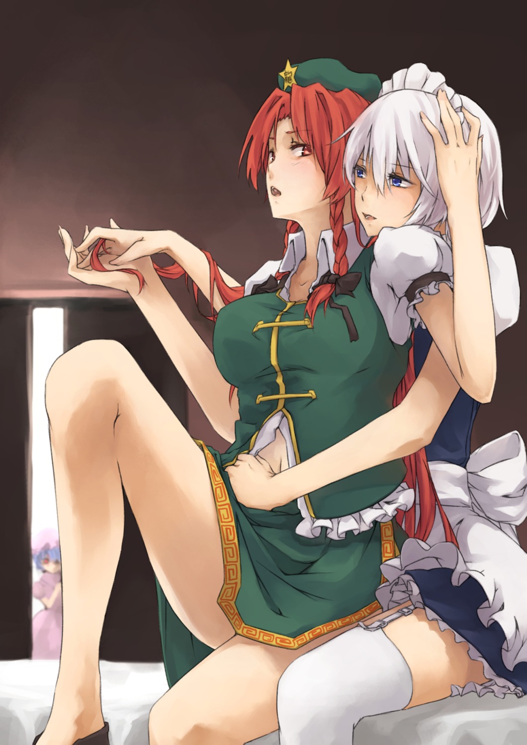 genyaky hong_meiling izayoi_sakuya remilia_scarlet thighhighs touhou yuri