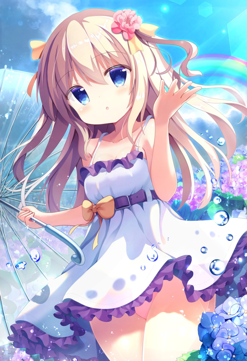 dress kotoriifu loli pantsu skirt_lift summer_dress umbrella