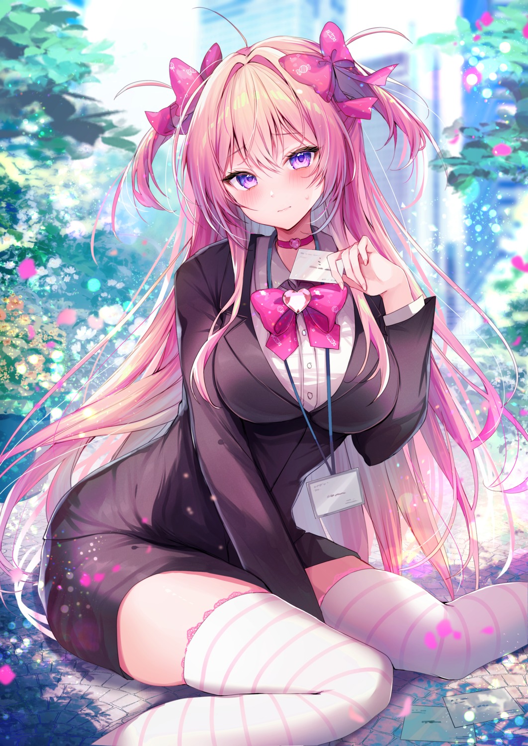 business_suit nenobi_(nenorium) thighhighs