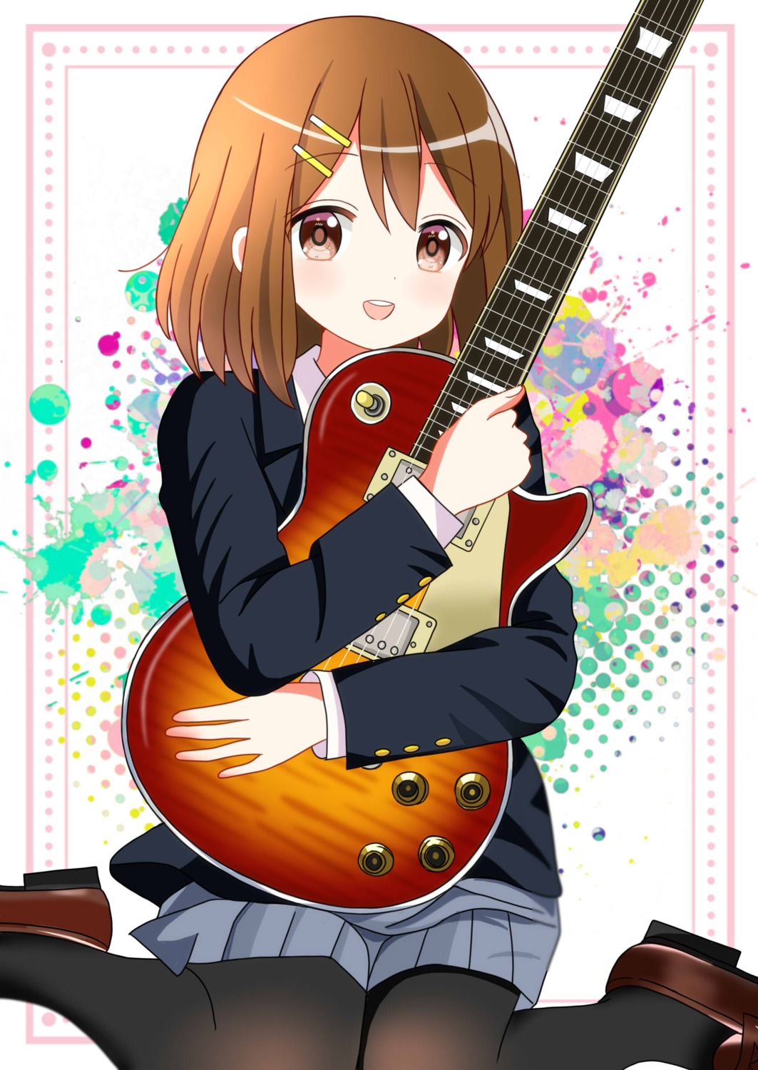 guitar hirasawa_yui k-on! pantyhose ryoutan seifuku