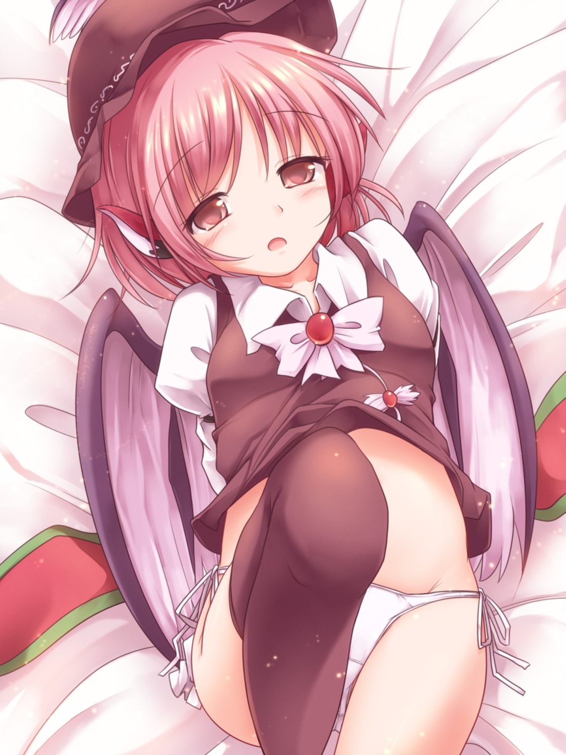 animal_ears loli lzh mystia_lorelei pantsu seifuku string_panties thighhighs touhou wings