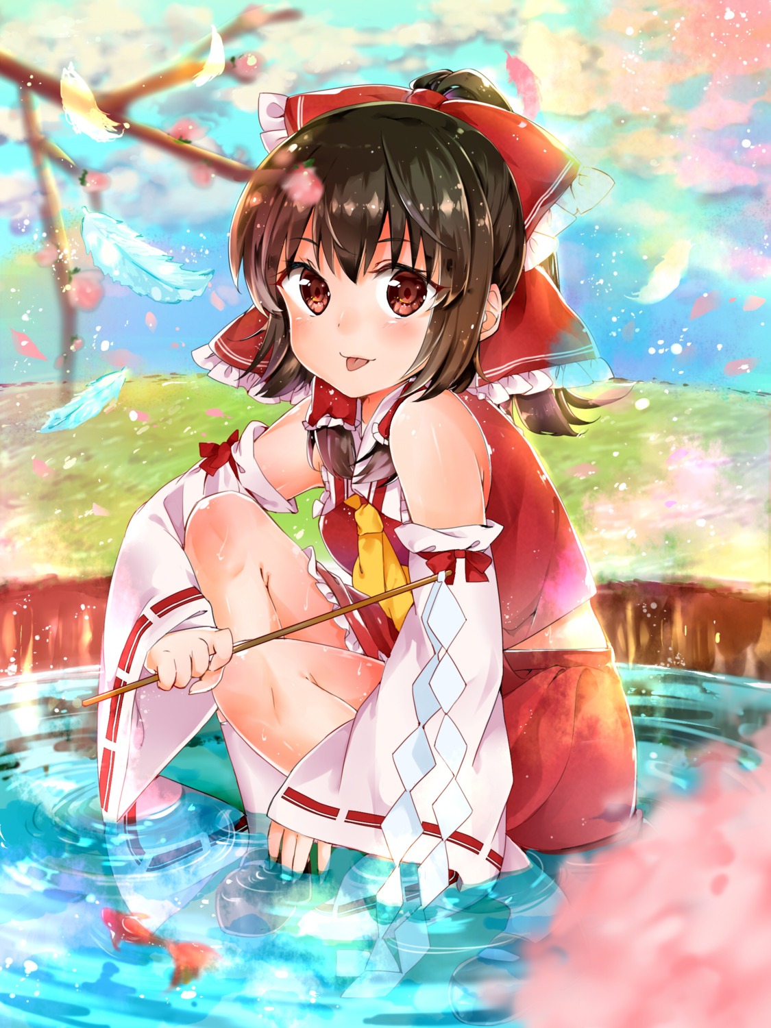 hakurei_reimu samayoi touhou wet