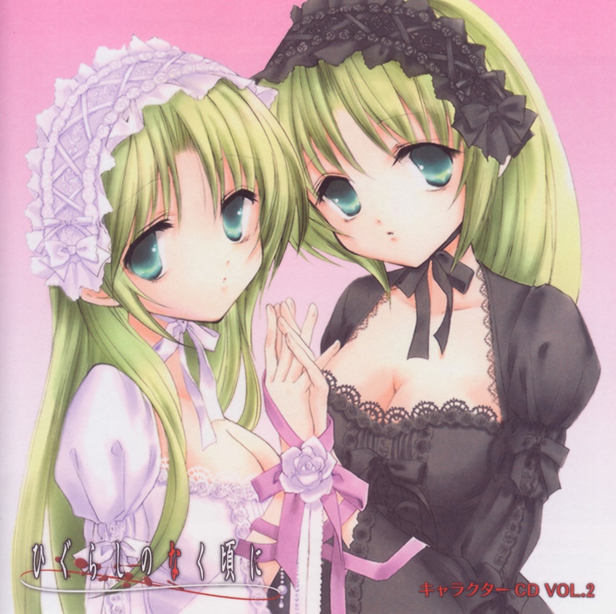 cleavage higurashi_no_naku_koro_ni houjou_yutori lolita_fashion sonozaki_mion sonozaki_shion