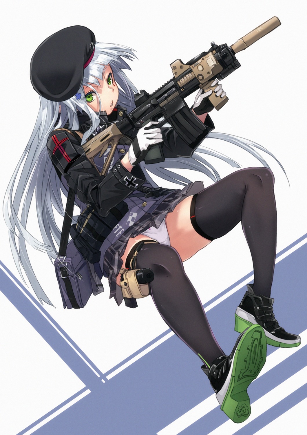 fu-ta girls_frontline gun heels hk416_(girls_frontline) pantsu thighhighs