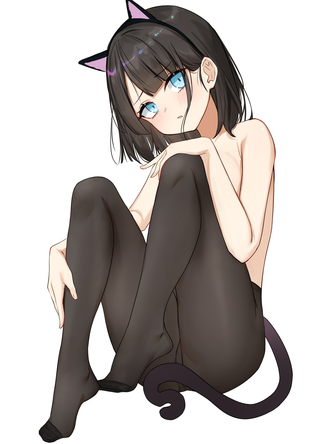 animal_ears cameltoe feet lim_(ramu) nekomimi pantsu pantyhose tail topless