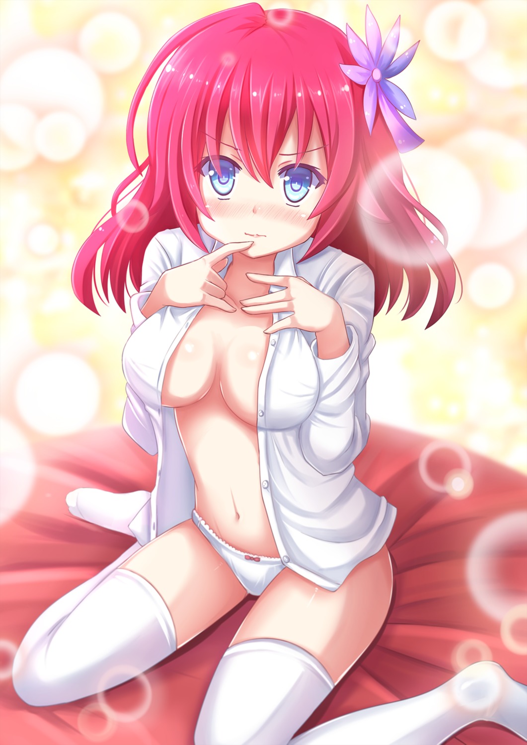 cleavage kazenokaze no_bra no_game_no_life pantsu stephanie_dora thighhighs