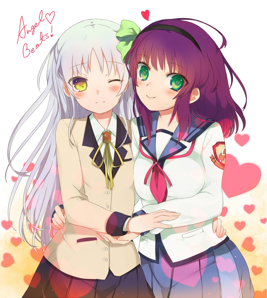 angel_beats! kippu nakamura_yuri seifuku tachibana_kanade