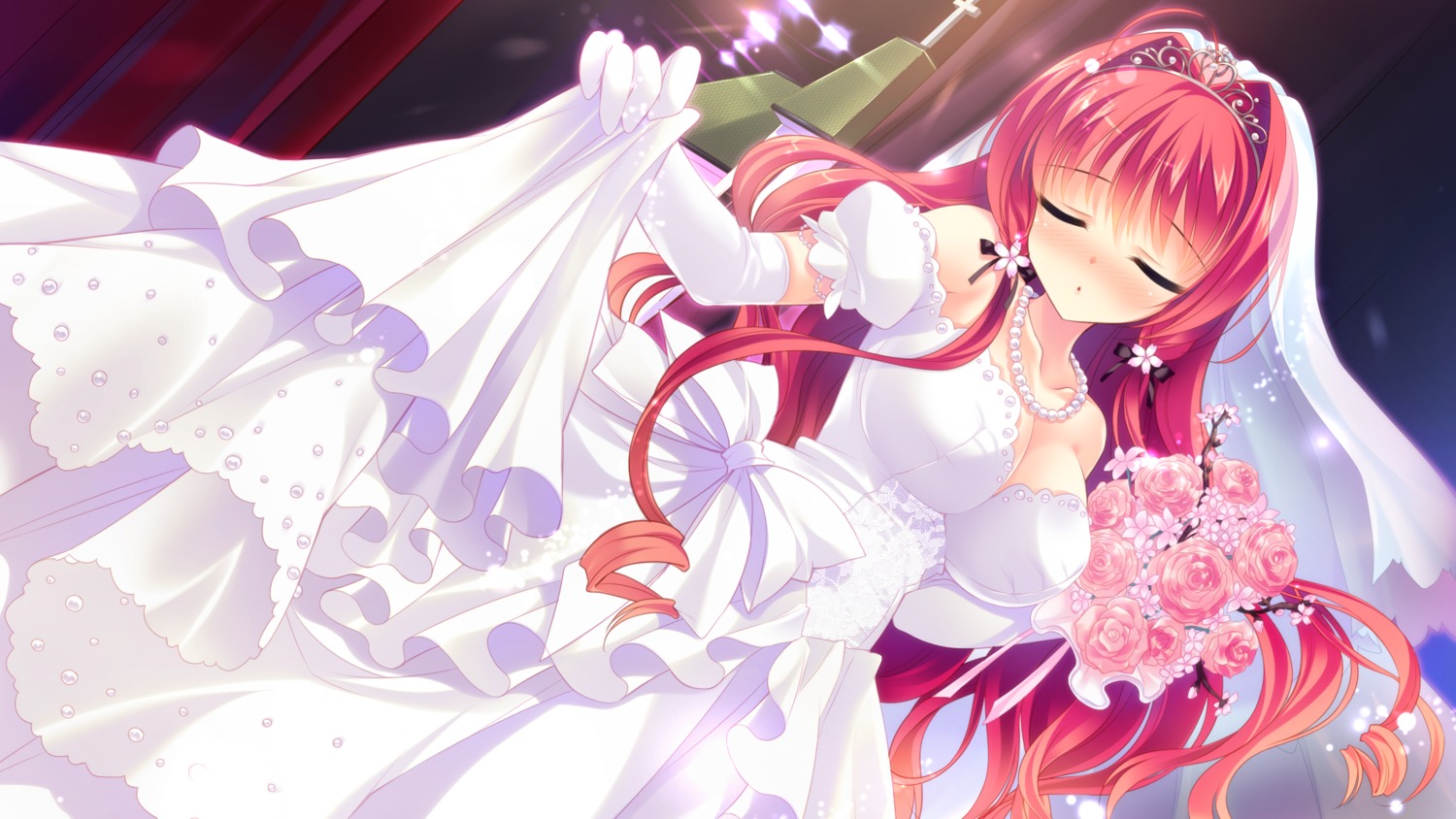 akemiya_sakura cabbit cleavage dress game_cg love_love_life pajamas_soft rubi-sama skirt_lift skyfish wedding_dress
