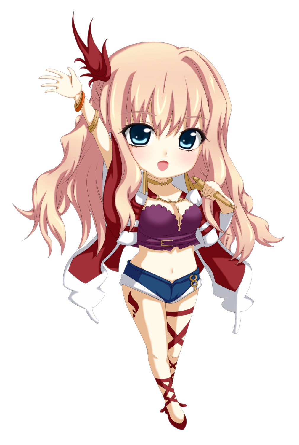 chibi cleavage kuena macross macross_frontier sheryl_nome tattoo