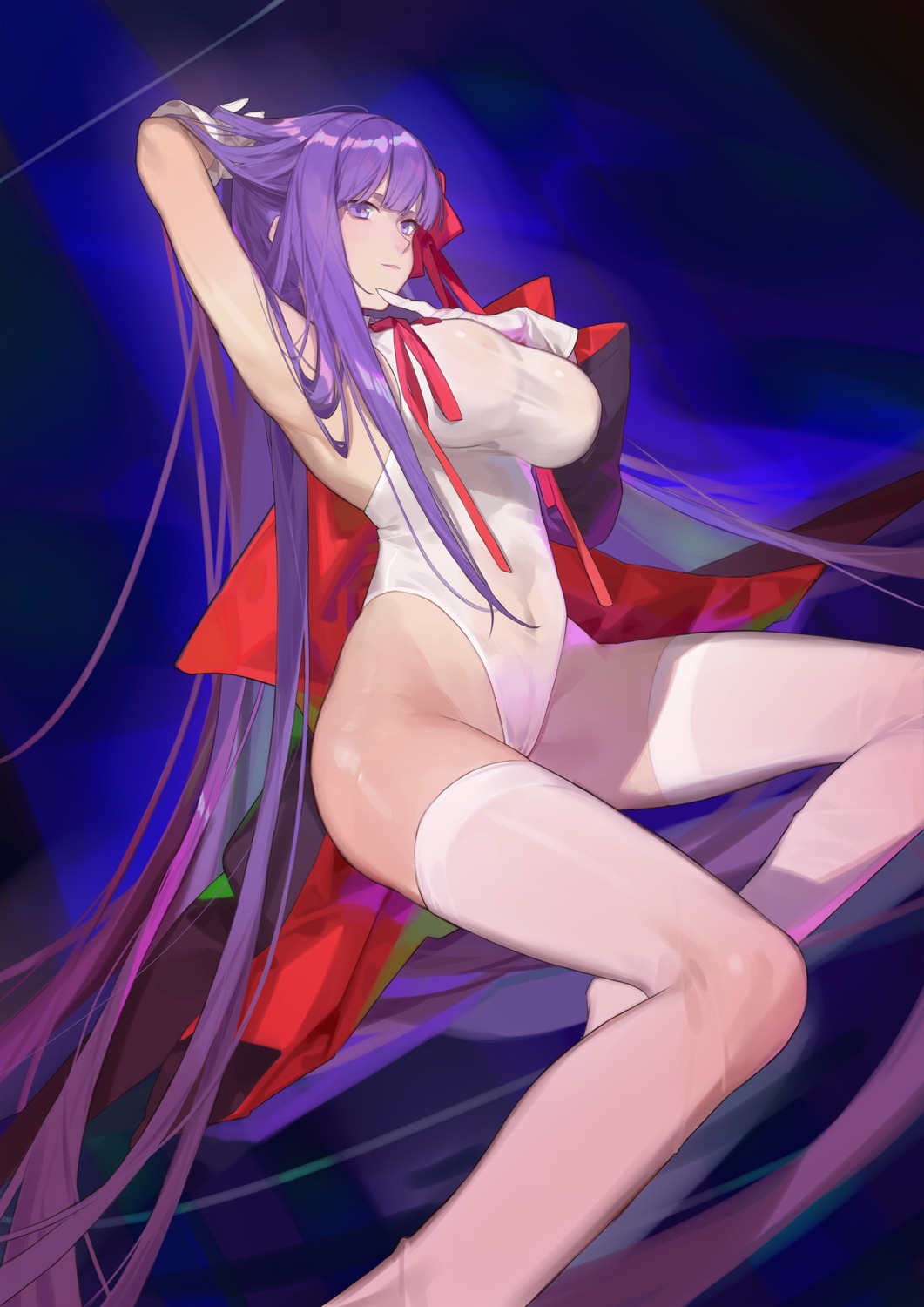 bb_(fate/extra_ccc) cameltoe fate/grand_order leotard no_bra red_cucumber see_through thighhighs