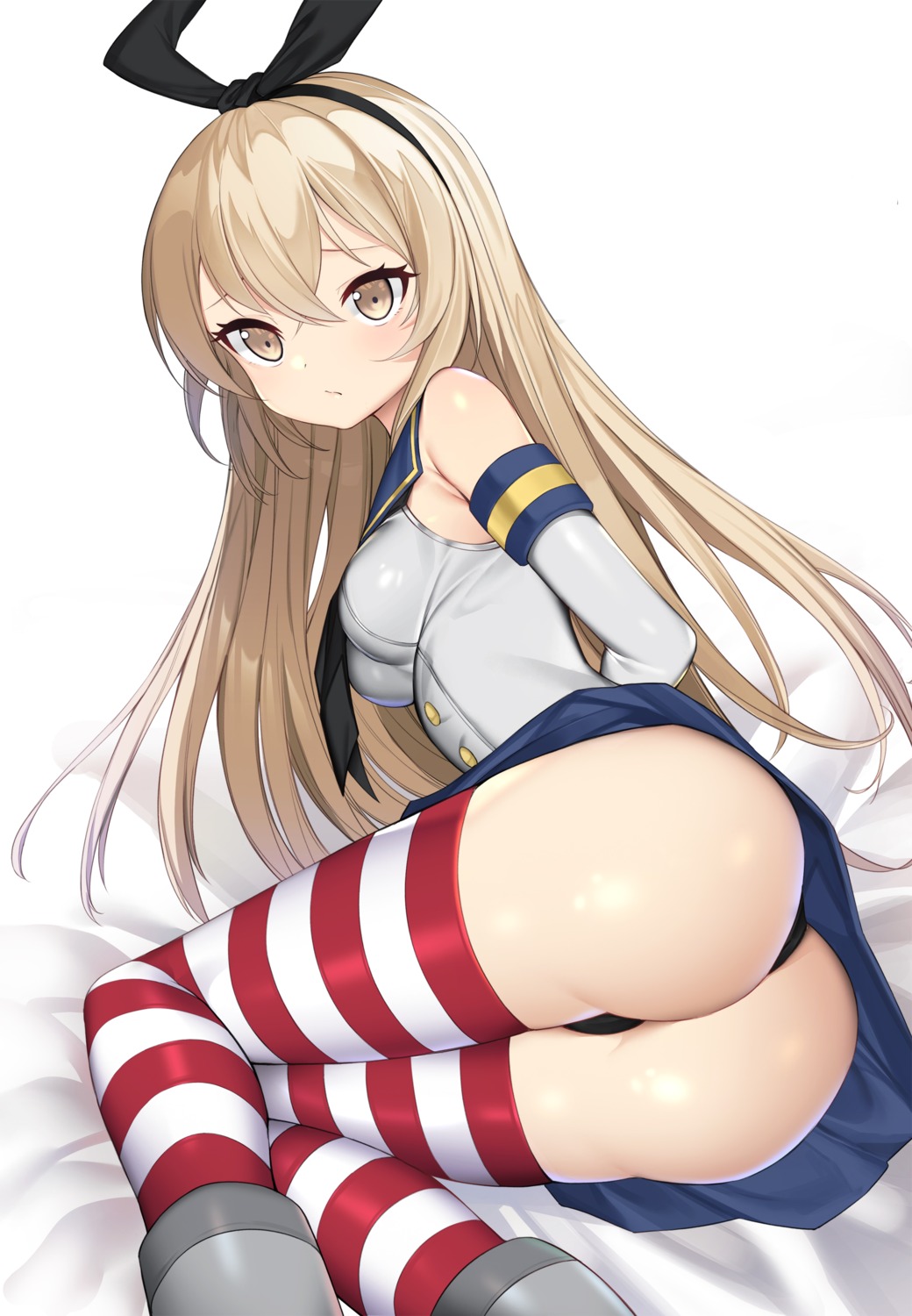 kantai_collection shimakaze_(kancolle) thighhighs thong topu