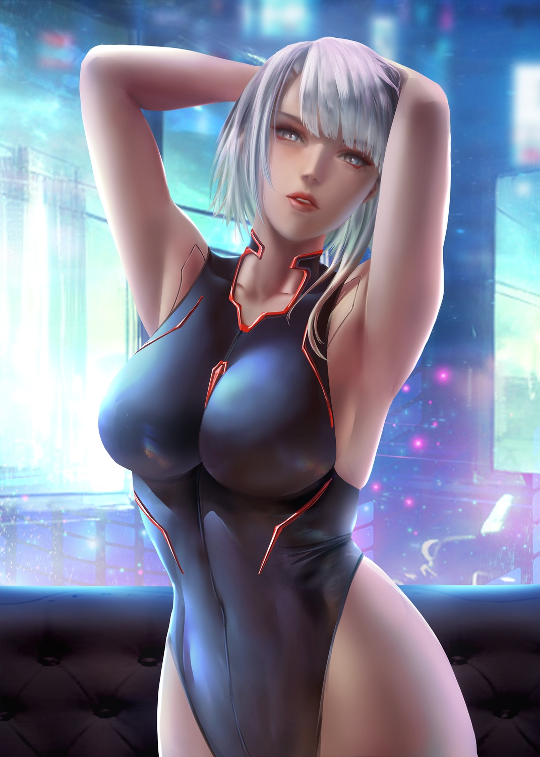 cyberpunk:_edgerunners cyberpunk_2077 leotard lucy_(cyberpunk) mecha_musume yoellim5