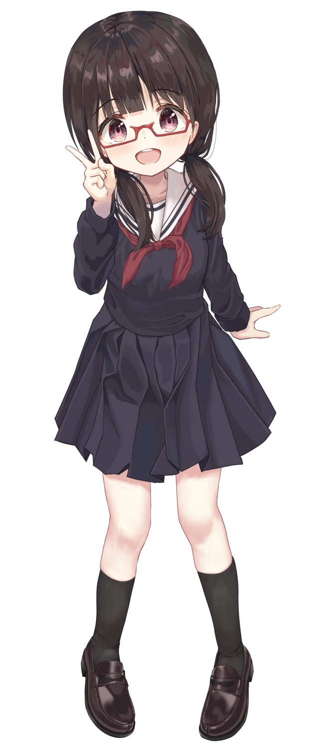 megane mimikaki_(men_bow) seifuku utsugisawa_mizuki