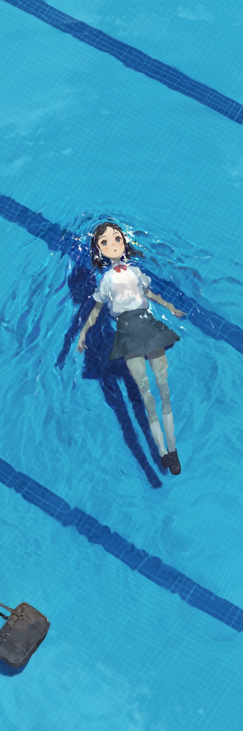 landscape seifuku tagme wet wet_clothes