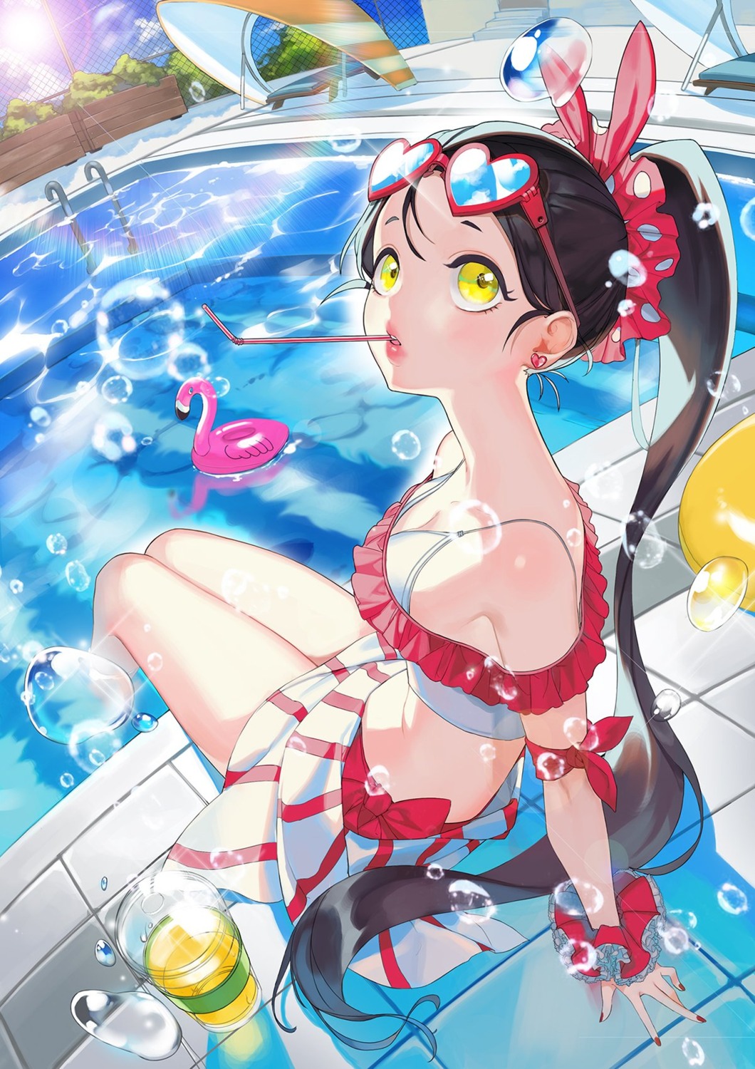 bikini cleavage iida100ii megane swimsuits wet