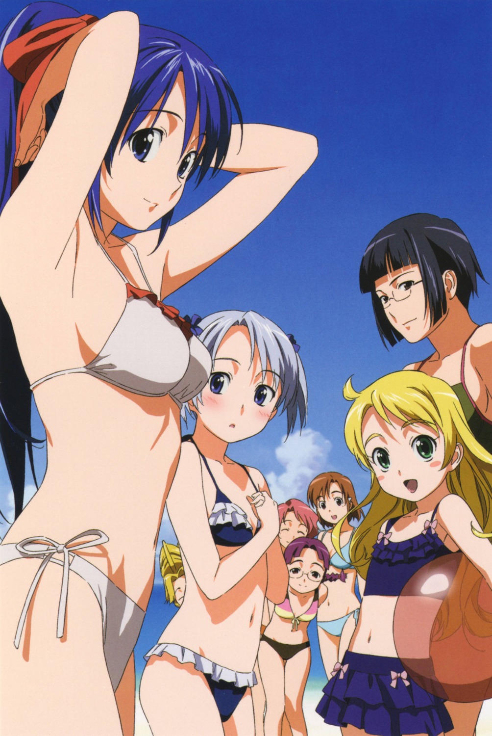 bikini emelenzia_beatrix_rudiger fujita_mitsuki gin_no_maria hase_anna kirishima_youko mamoru_kun_ni_megami_no_shukufuku_wo maruyama_yuuka megane sudou_shione swimsuits takasu_ayako