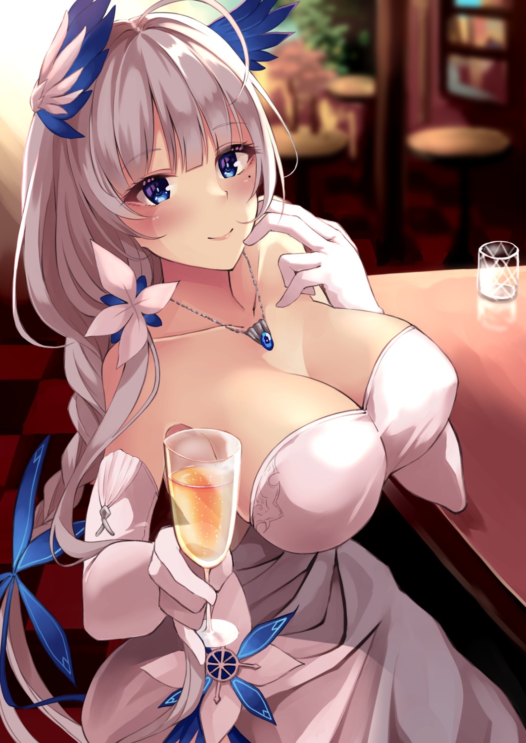 azur_lane dress illustrious_(azur_lane) no_bra wee_(weeyy)