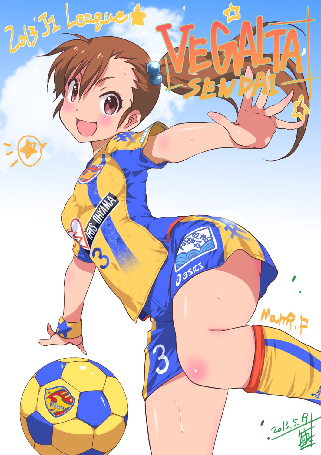 futami_mami inoue_sora soccer the_idolm@ster