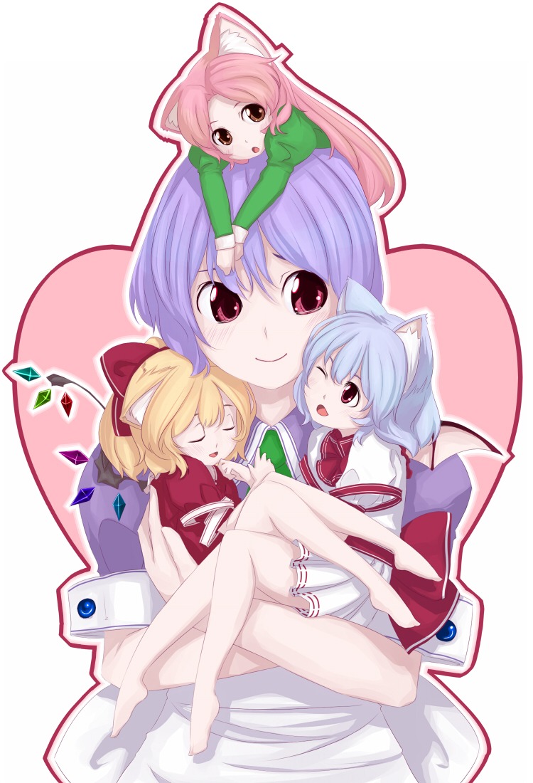 animal_ears flandre_scarlet gustav hong_meiling izayoi_sakuya nekomimi remilia_scarlet touhou