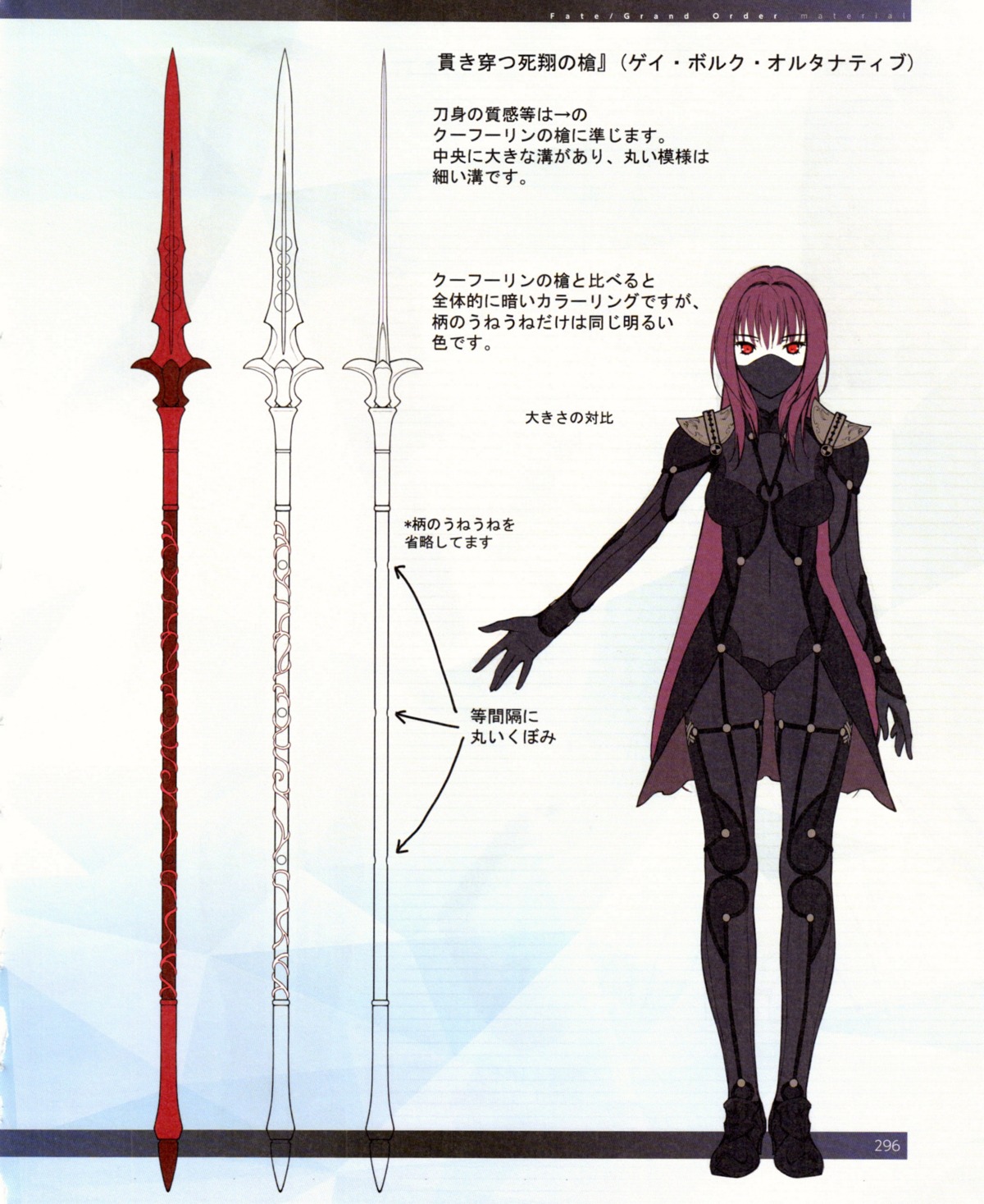 armor bodysuit fate/grand_order koyama_hirokazu scathach_(fate/grand_order) screening weapon