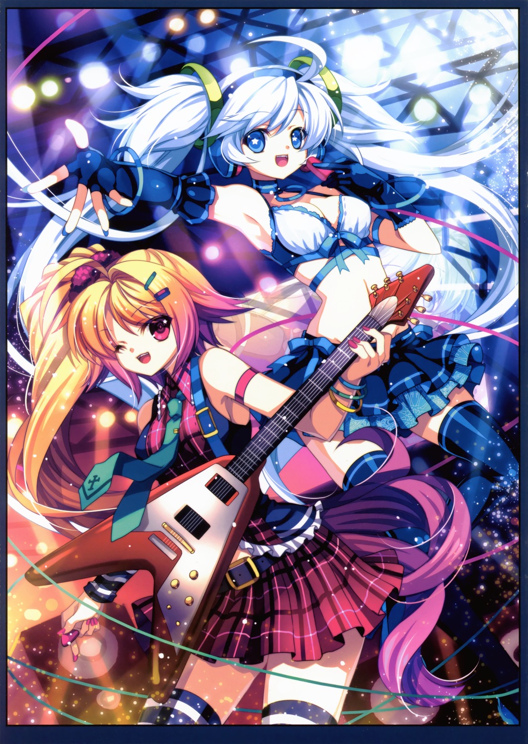 capura_lin cleavage eternal_phantasia guitar thighhighs