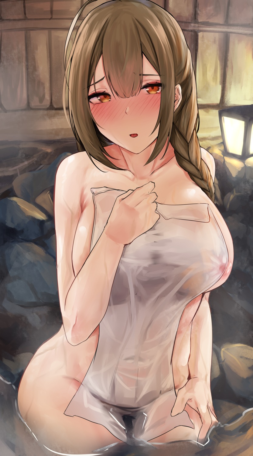 ginga_elyka kuwayama_chiyuki naked onsen the_idolm@ster the_idolm@ster_cinderella_girls the_idolm@ster_shiny_colors towel wet