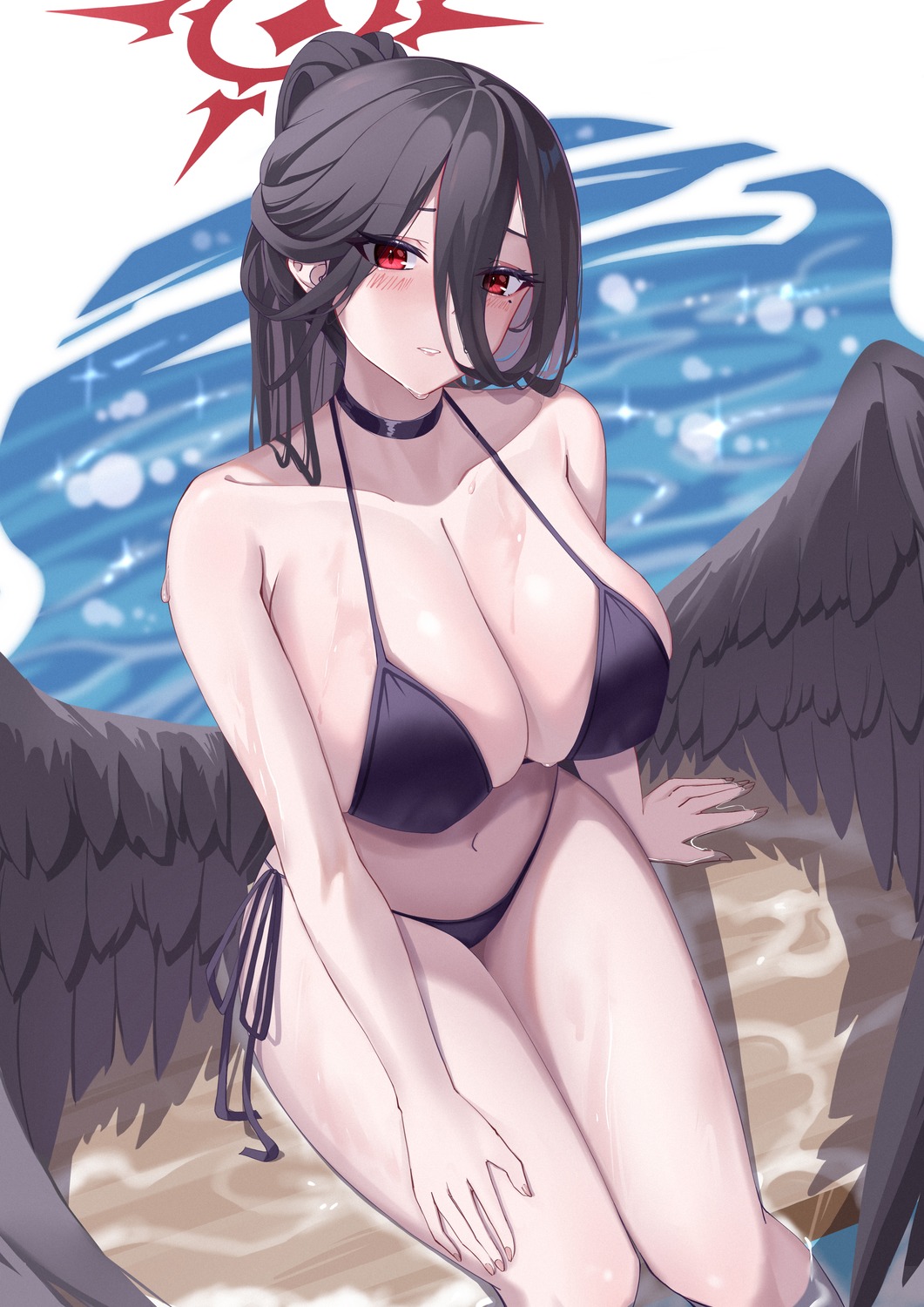 angel bikini blue_archive hanekawa_hasumi kaijiba swimsuits wings
