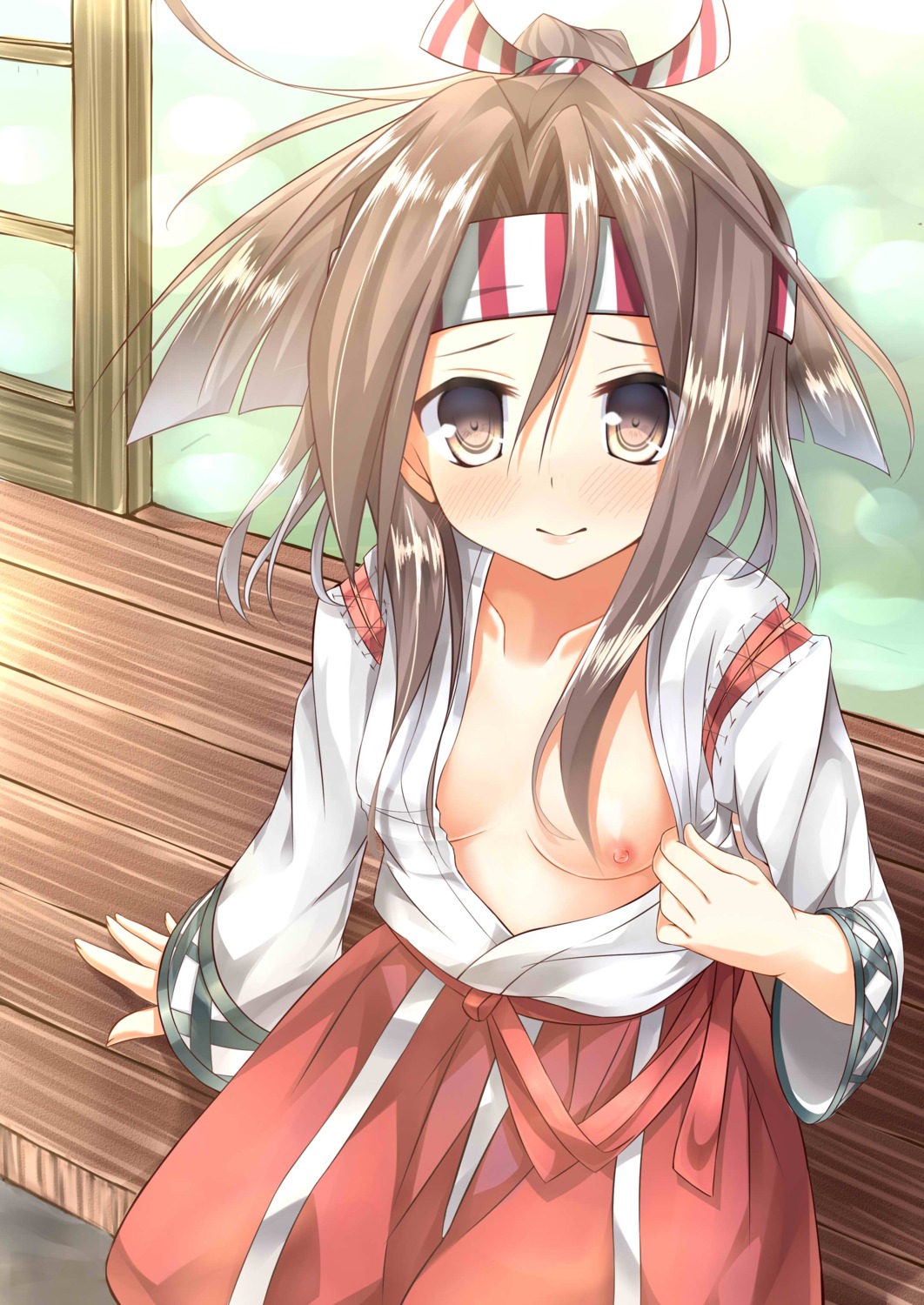breasts go-1 japanese_clothes kantai_collection loli nipples no_bra open_shirt zuihou_(kancolle)