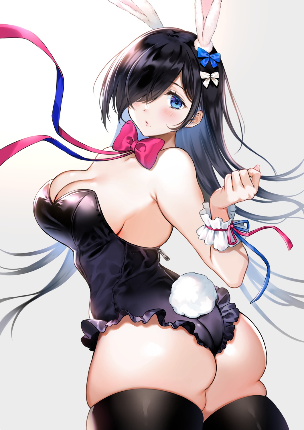 animal_ears ass bunny_ears bunny_girl nishizawa_5mm no_bra tail thighhighs