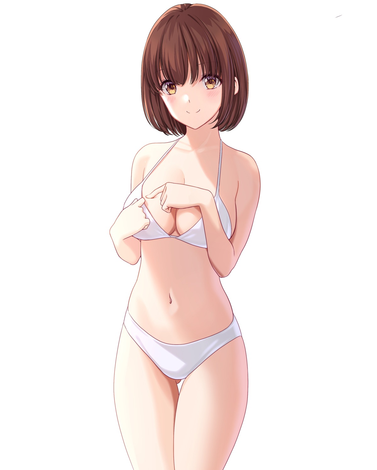 bikini breast_hold marui_koishi swimsuits