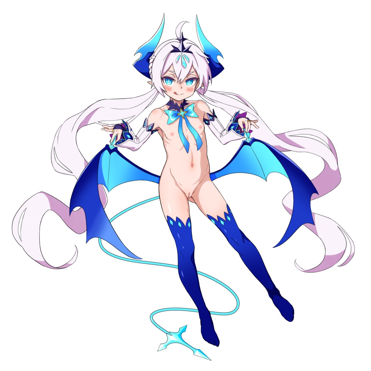 elsword horns loli naked nipples pointy_ears pussy tagme tail thighhighs uncensored wings