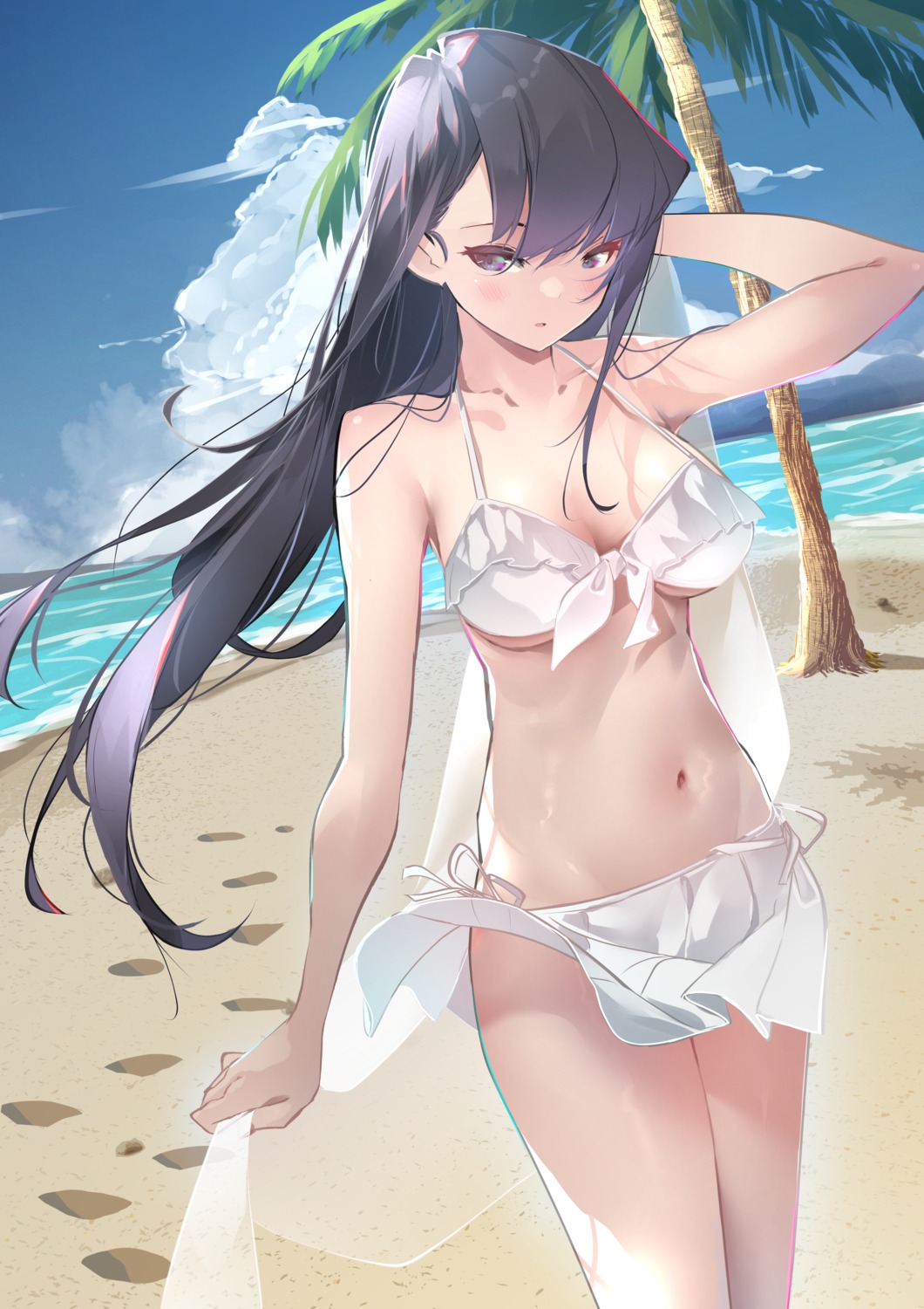 bikini komi-san_wa_komyushou_desu. komi_shouko skirt_lift swimsuits sydus