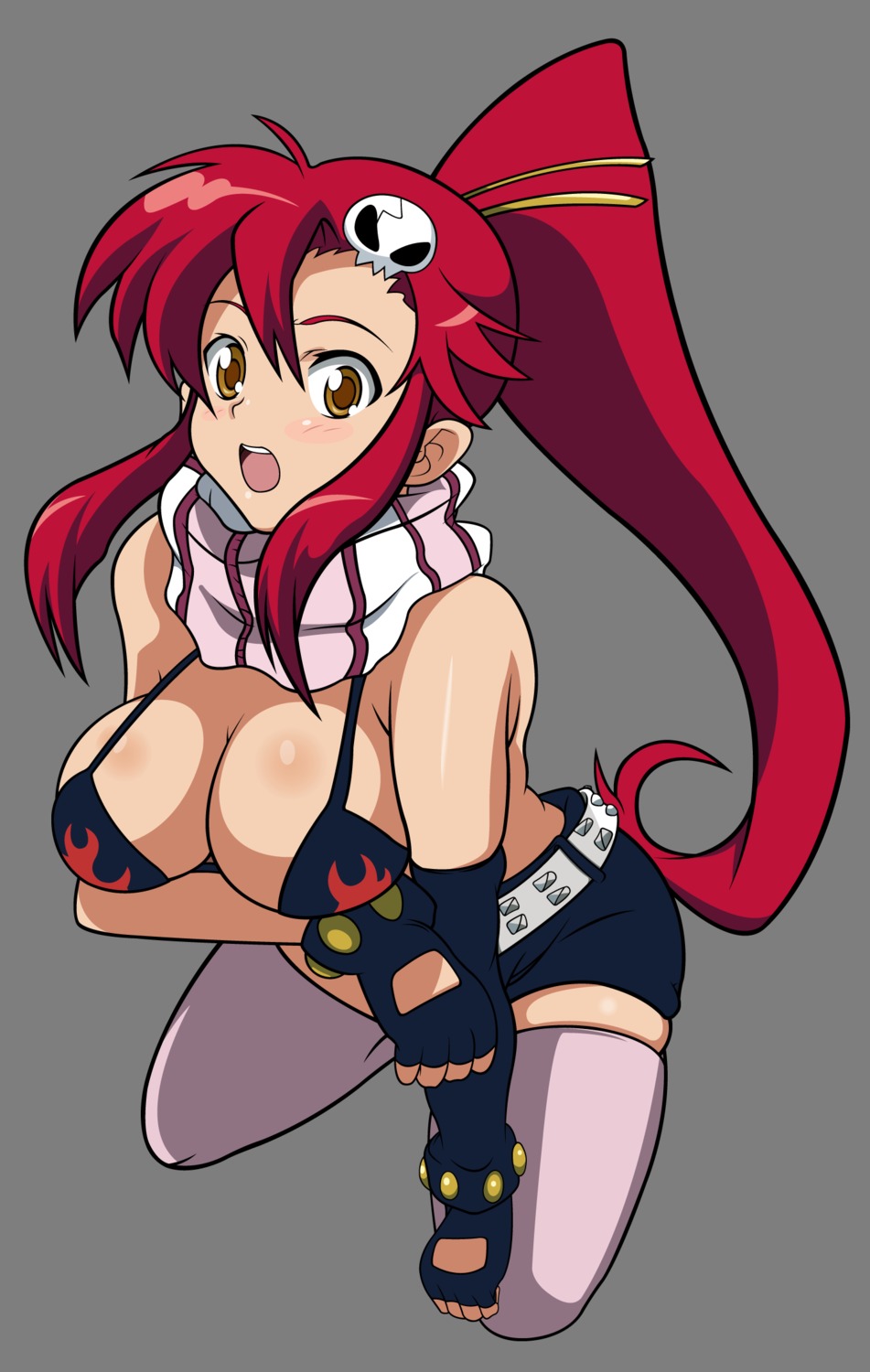 bikini_top breast_hold cleavage swimsuits tengen_toppa_gurren_lagann thighhighs transparent_png vector_trace yoko