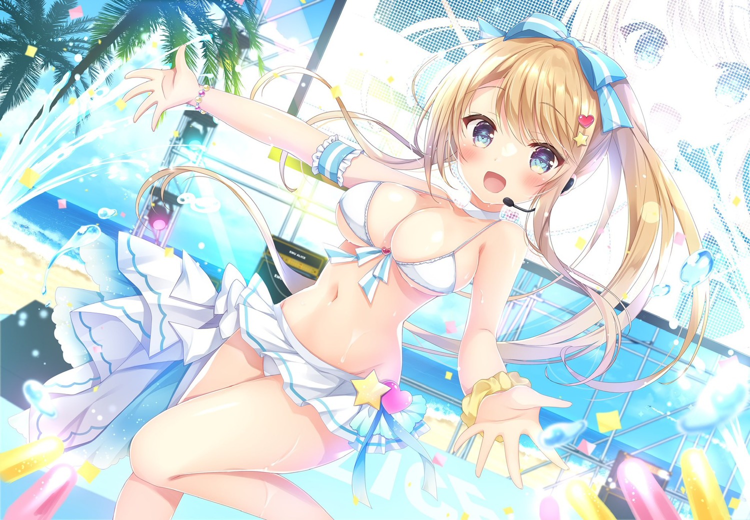 bikini emori_miku_project emu_alice picpicgram skirt_lift swimsuits