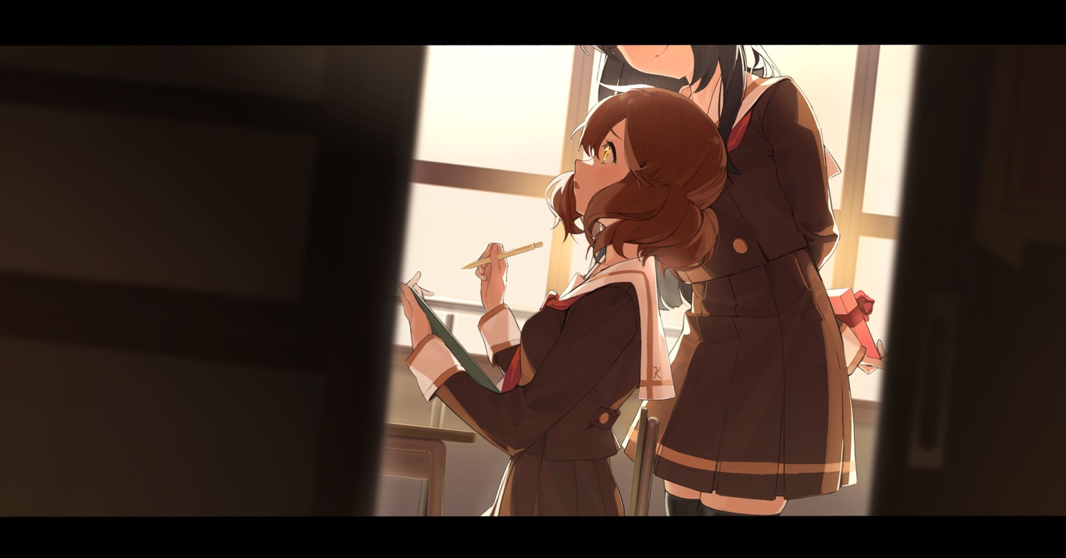 hibike!_euphonium kousaka_reina oumae_kumiko seifuku senshu thighhighs