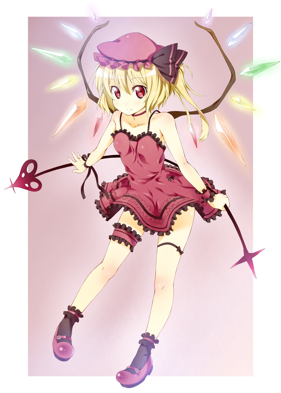 dress flandre_scarlet garter kazuma_(kazumav) touhou