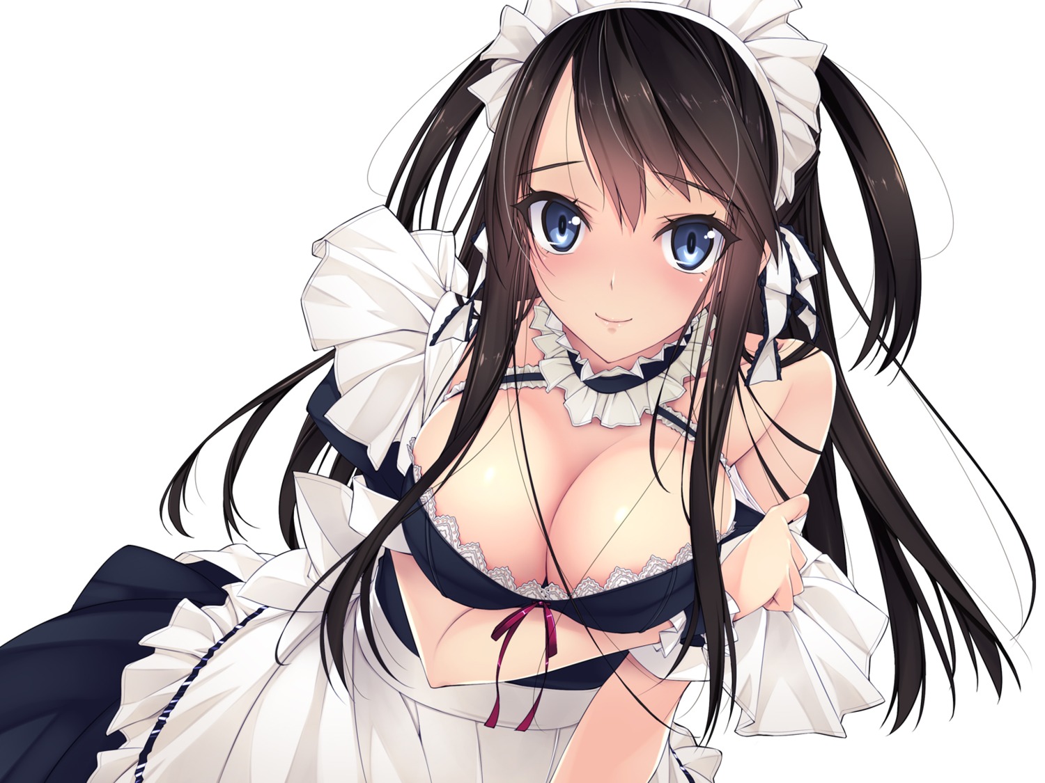 breast_hold cleavage maid murakami_suigun wallpaper