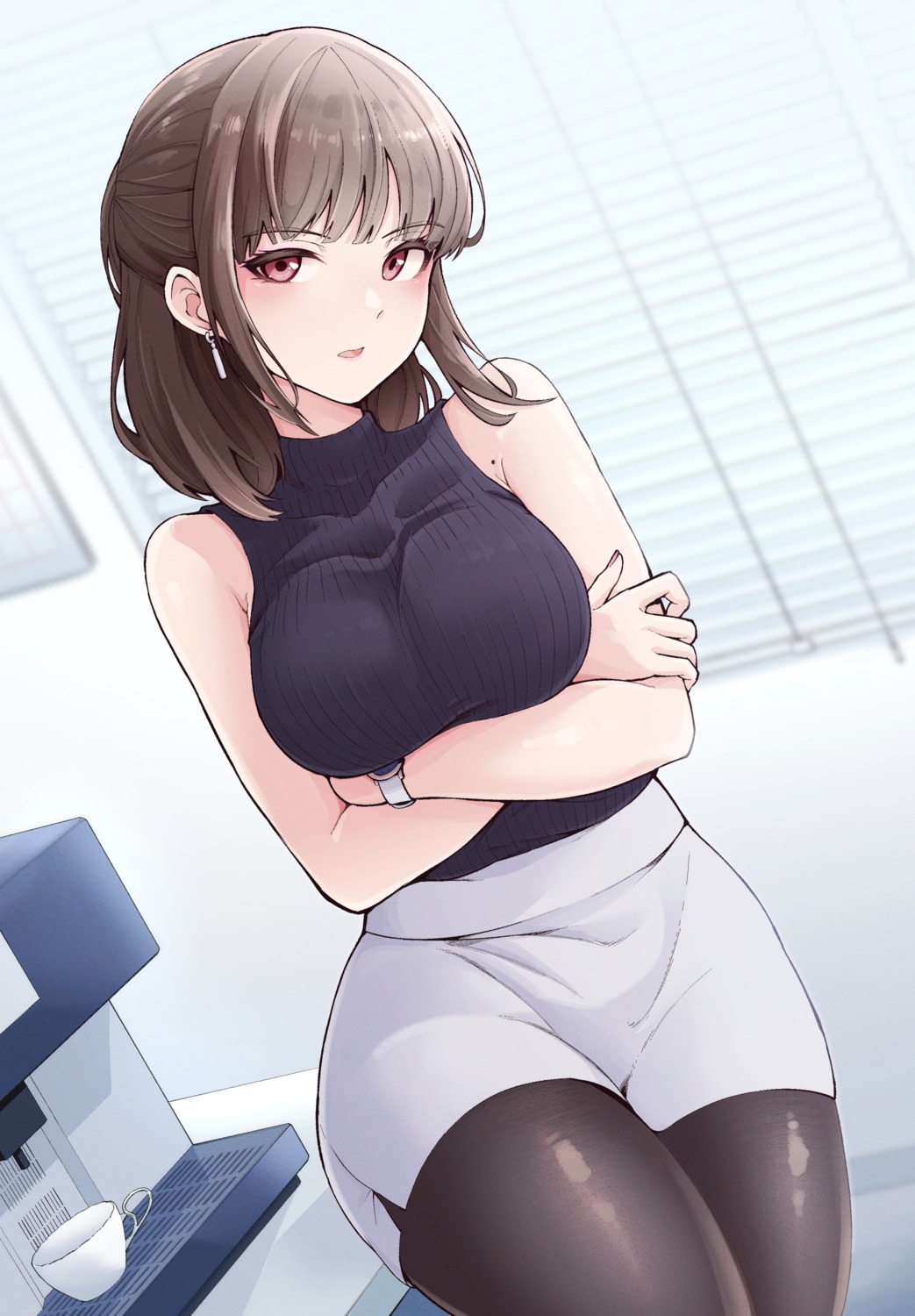 breast_hold pantyhose sweater tokufumi