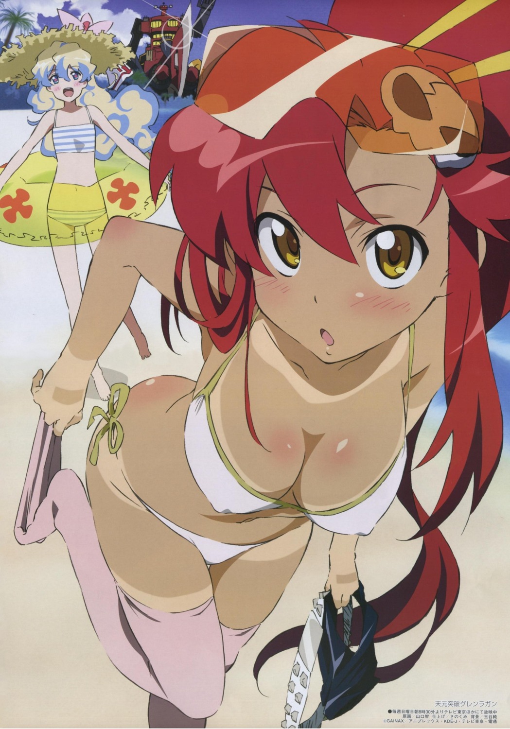 bikini cleavage dai-gurren erect_nipples fixed mecha nia swimsuits tan_lines tengen_toppa_gurren_lagann thighhighs undressing yamaguchi_satoshi yoko