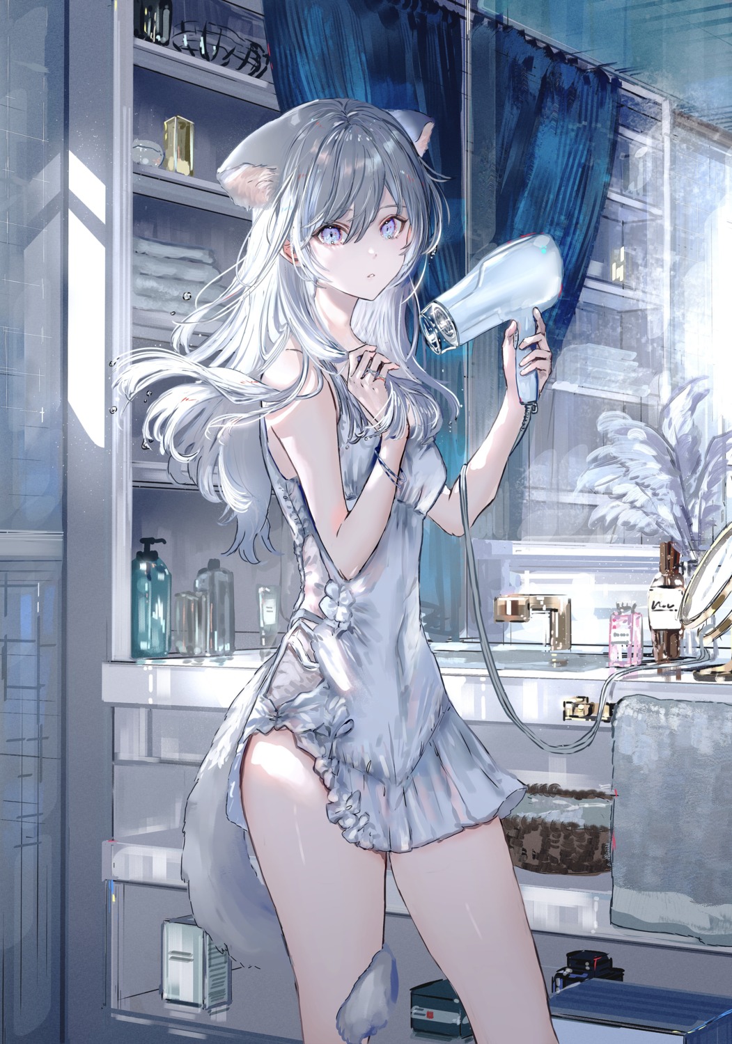 animal_ears gawako lingerie nekomimi see_through tail