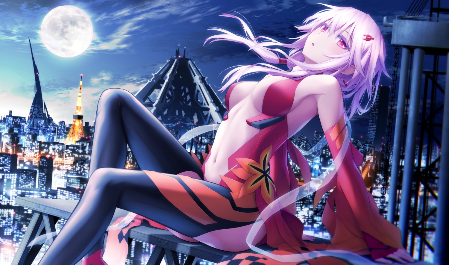 bodysuit guilty_crown haribote_(tarao) no_bra yuzuriha_inori