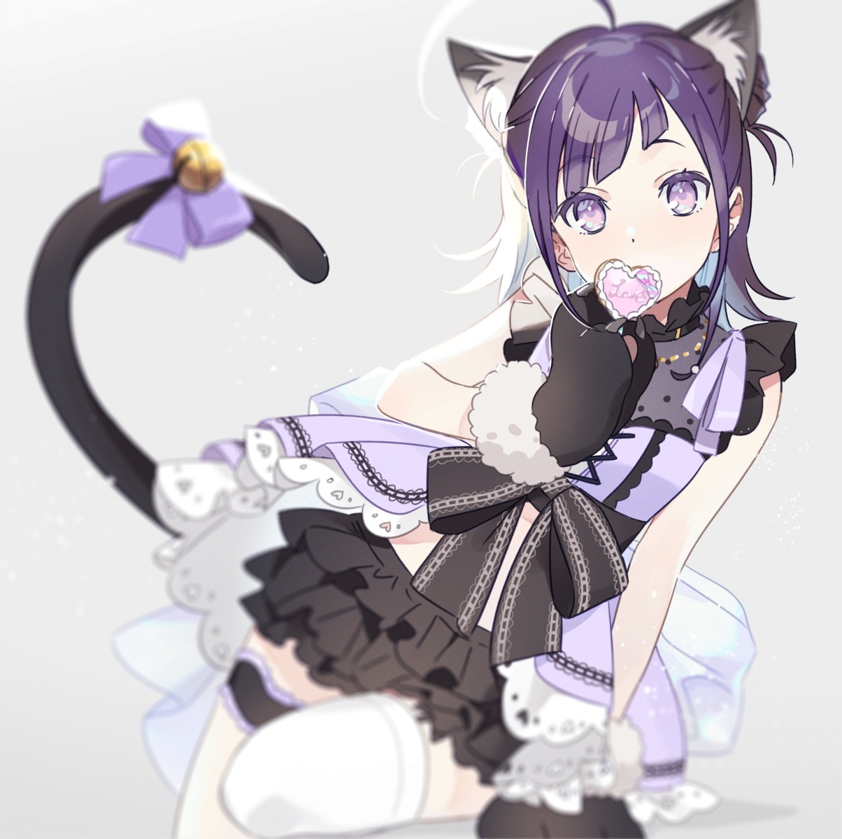 animal_ears dress garter hanayori_joshiryou hechima kohigashi_hitona nekomimi see_through tail thighhighs