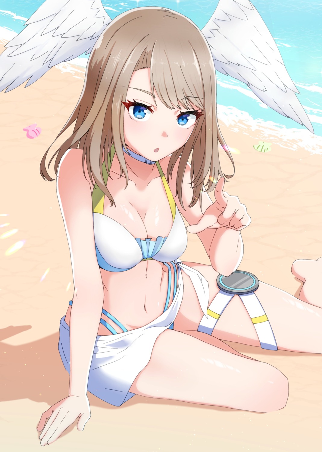 bikini eunie feet garter kamidan skirt_lift swimsuits tattoo wet wings xenoblade xenoblade_chronicles_3