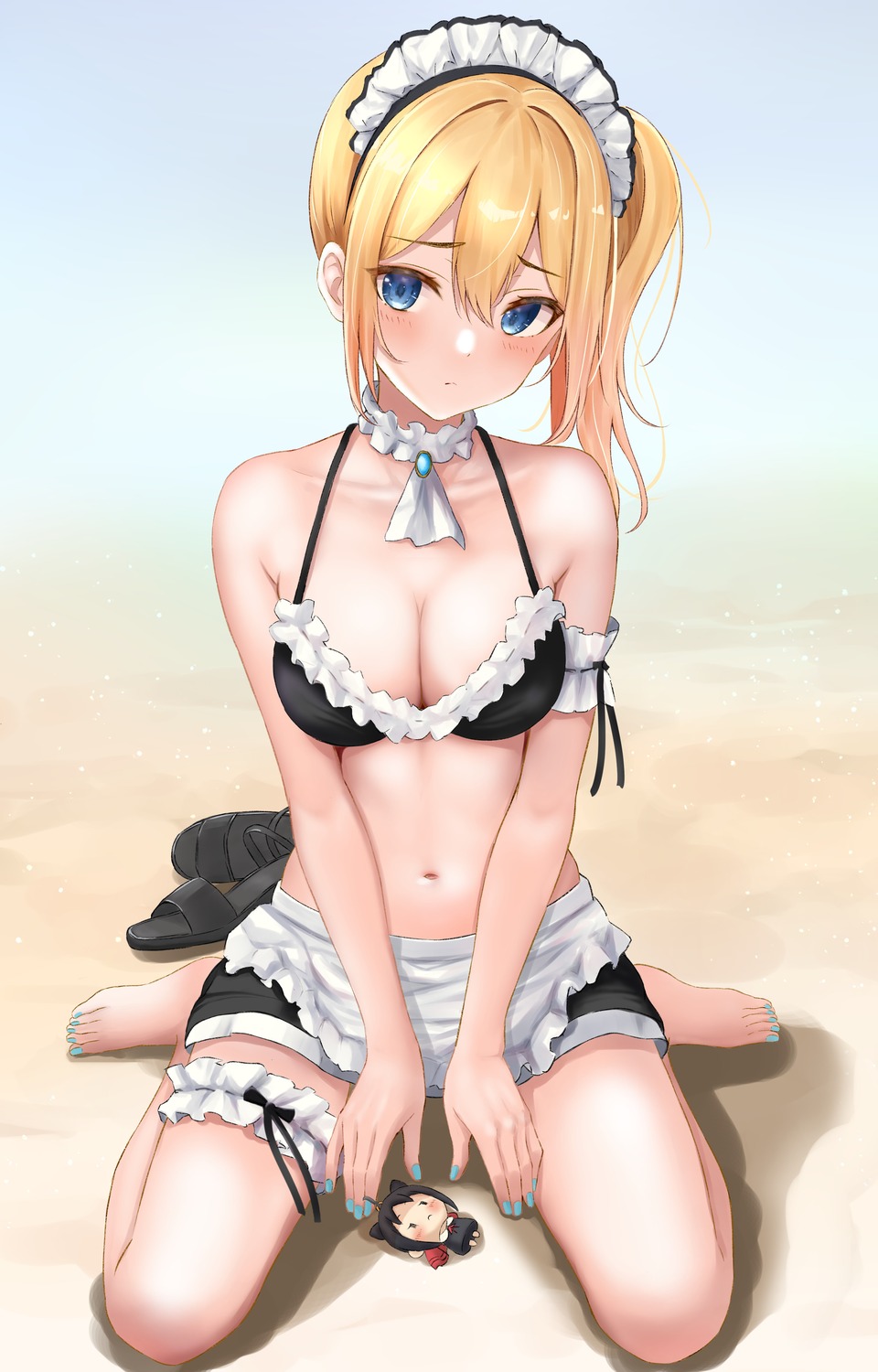 artist_revision bikini_top ca_paria chibi garter hayasaka_ai kaguya-sama_wa_kokurasetai_~tensai-tachi_no_renai_zunousen~ maid shinomiya_kaguya swimsuits