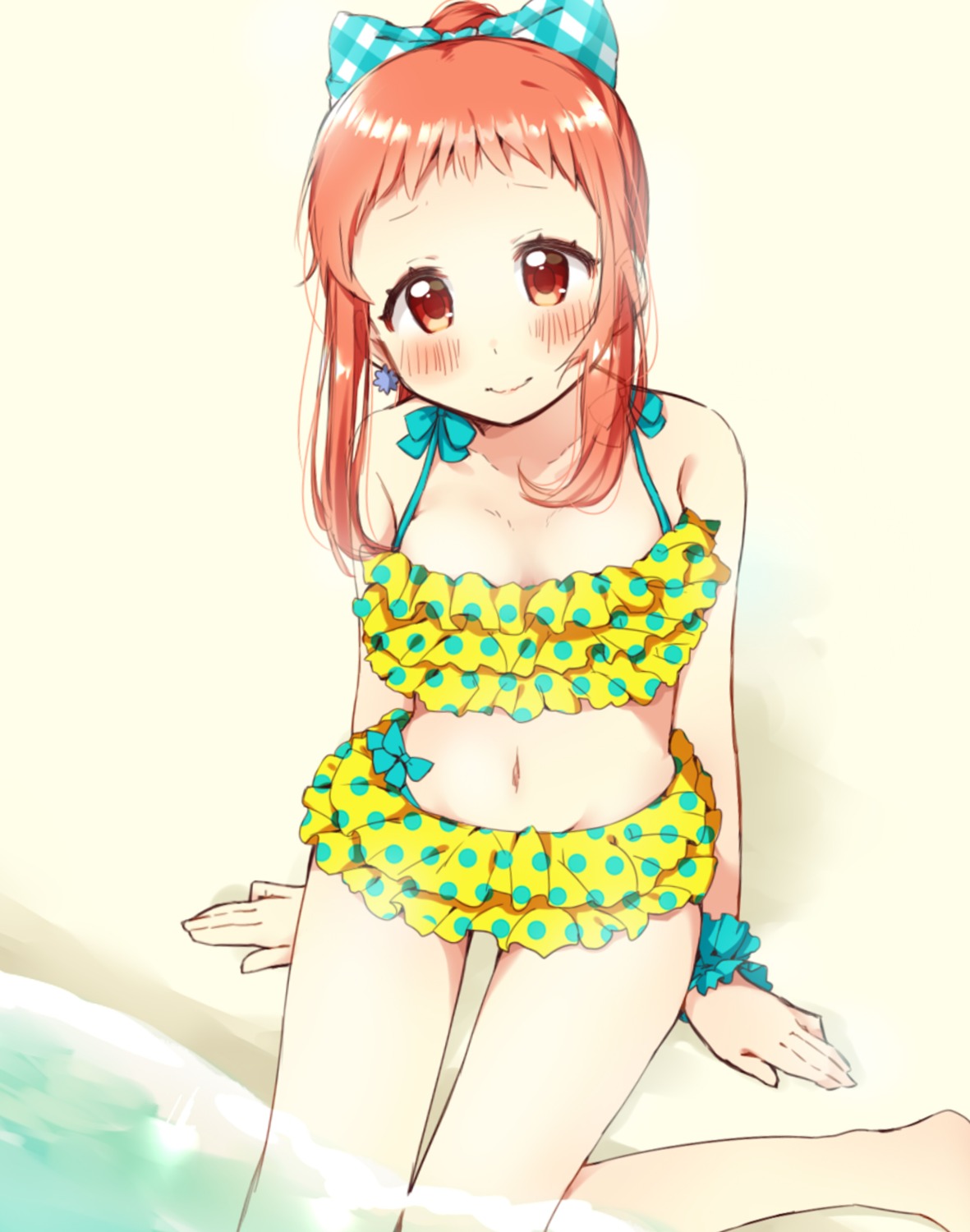 bikini cleavage harumi_kajika neginoki swimsuits tokyo_7th_sisters wet