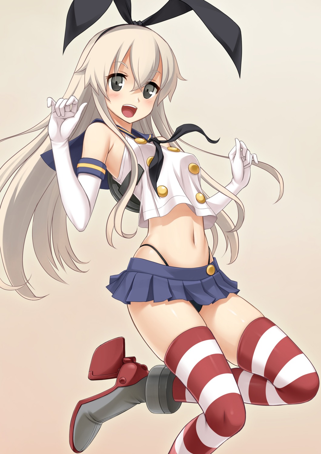 heels kantai_collection kuri shimakaze_(kancolle) thighhighs thong