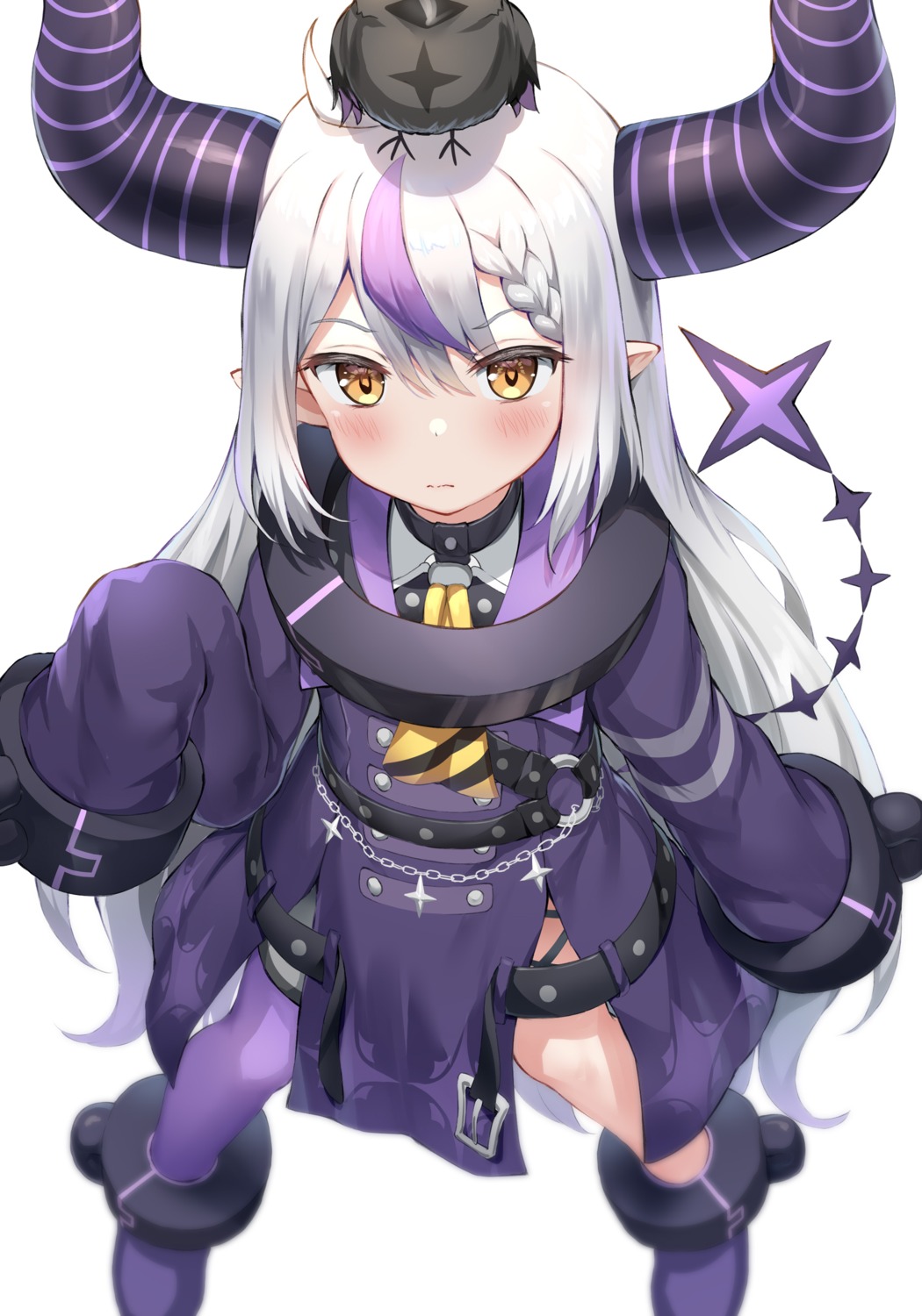 crow_(la+_darknesss) hololive horns la+_darknesss nedia_r pointy_ears thighhighs