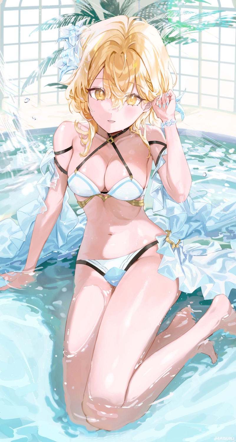 bikini genshin_impact haruri lumine see_through swimsuits wet wet_clothes