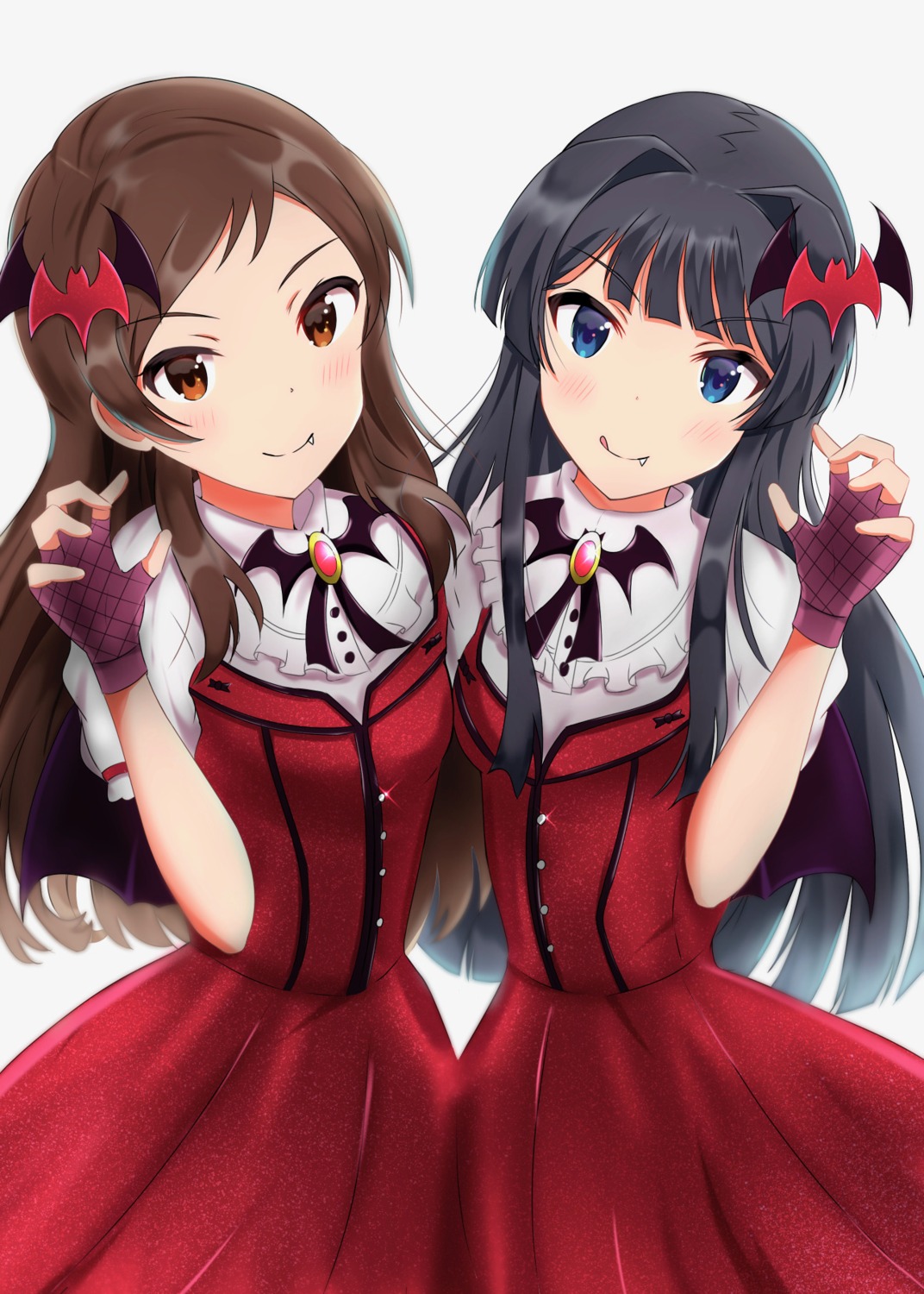 dress kitazawa_shiho mogami_shizuka so_korokoro symmetrical_docking the_idolm@ster the_idolm@ster_million_live!